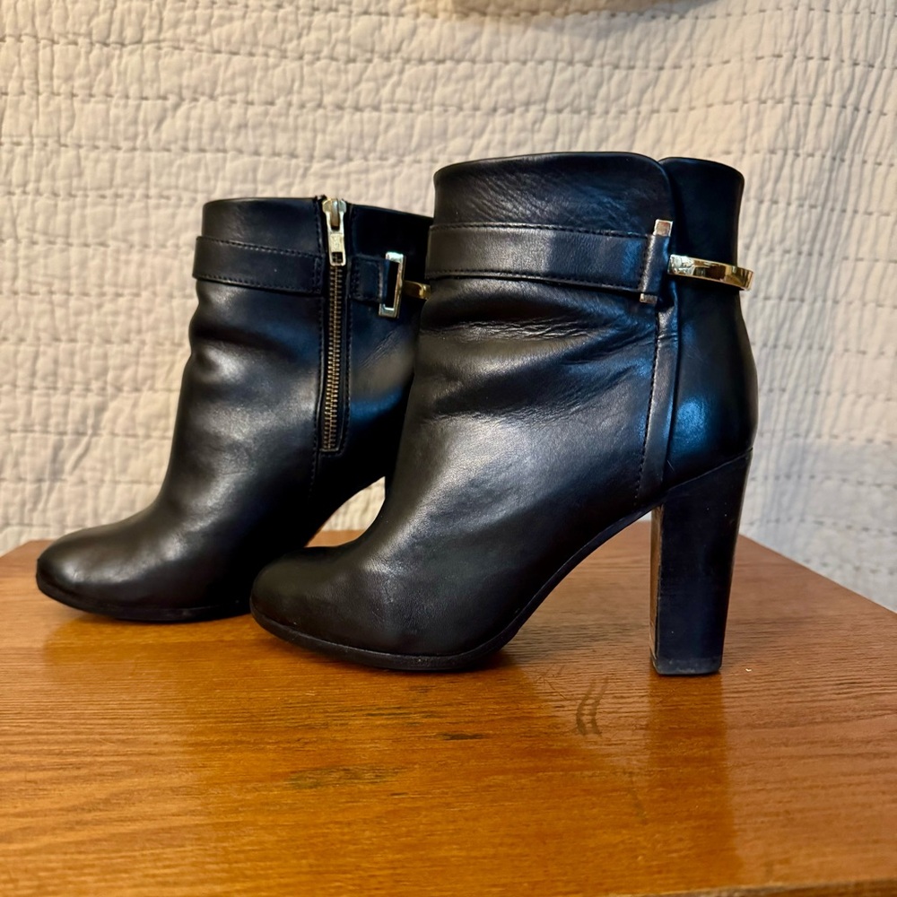 Elegant Black Leather Ankle Boots